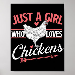 Póster Sólo Una Chica Que Ama Los Pollos - Amante De Los 