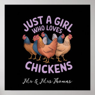 Póster Sólo una chica que ama los pollos para amantes de 