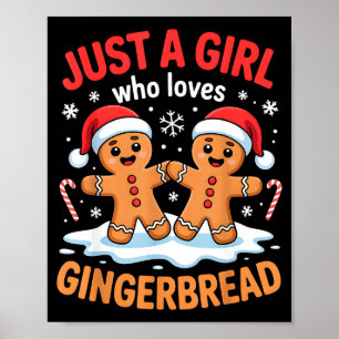 Póster Solo Una Chica Que Ama Pan De Jengibre Navidad Lin