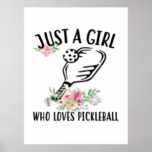 Póster Solo una chica que ama Pickleball