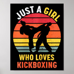 Póster Solo una chica que ama regalos de kickboxing para