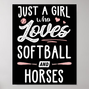 Póster Solo Una Chica Que Ama Softll Y Caballos Regalo Mu