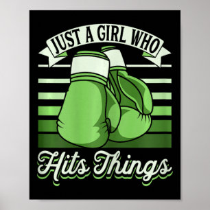 Póster Solo una chica que golpea cosas Chica kickboxer di