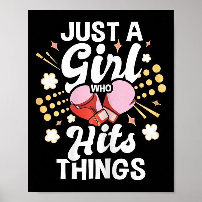 Póster Solo una chica que golpea cosas - Kickboxing Kickb (Frente)
