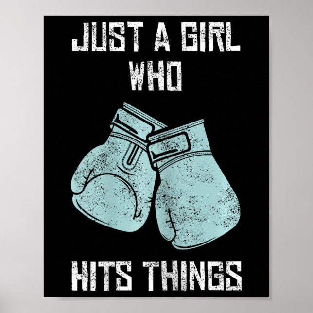 Póster Sólo una Chica que golpea las cosas boxeando a muj (Frente)