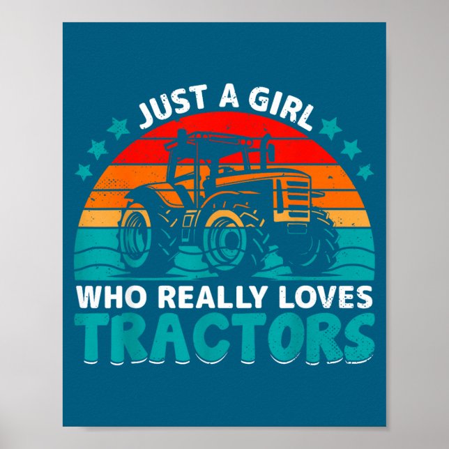 Póster Solo una chica que realmente ama tractores diversi (Frente)