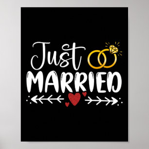 Póster Solo una pareja casada recién casada novia y matri