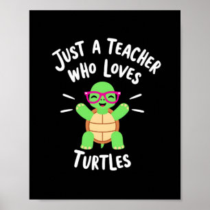Póster Solo una profesora que ama las tortugas Amante de