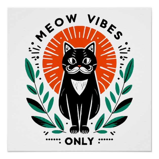 Póster sólo vibraciones de gato (Anverso)
