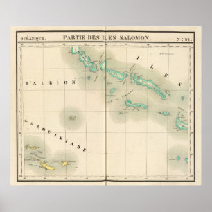 Póster Solomon Island Oceanía ningunos 32