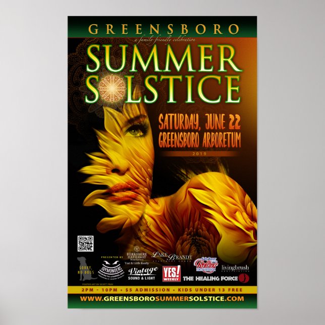 Póster Solsticio de verano de Greensboro 2019 (Frente)