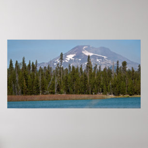 Póster Soltero del Mt de poco lago lava, Oregon