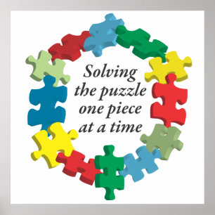 Póster Solucionando el rompecabezas... Art White Poster