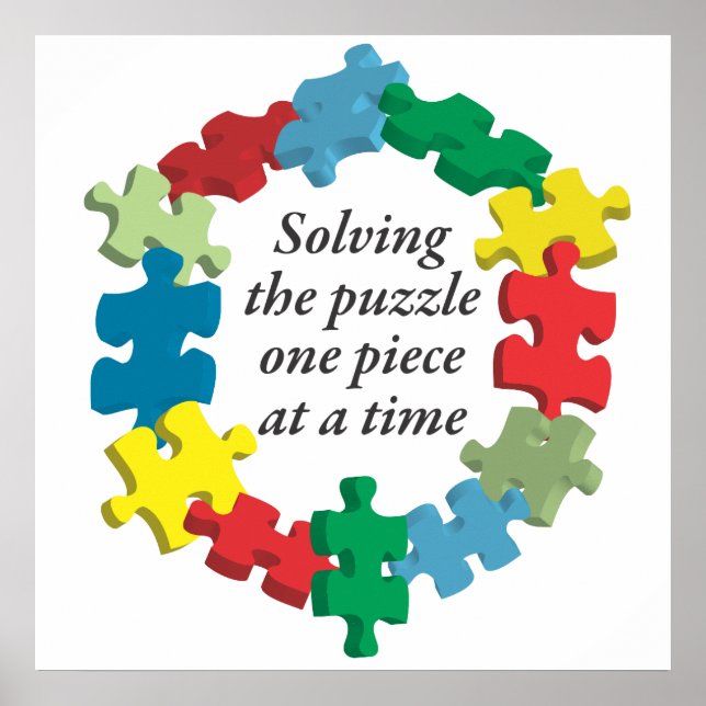 Póster Solucionando el rompecabezas... Art White Poster (Frente)