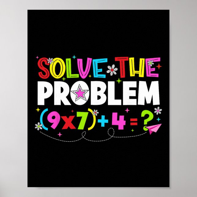 Póster Solve The Problem Funny 67 Six Seven Meme Boy Girl (Frente)