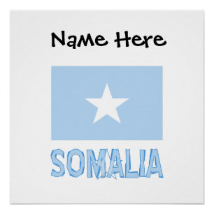 Póster Somalia Bandera Somalí Negra Personalización