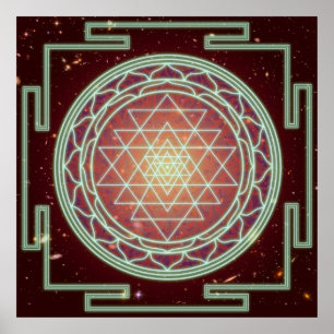 Póster Sombra ámbar de Sri Yantra