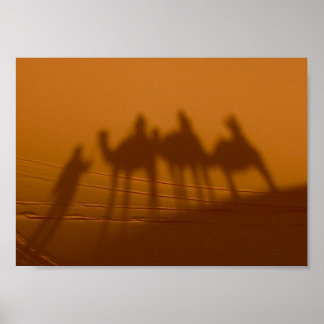 Póster SOMBRA CARAVANA, desierto del Sahara, Marruecos