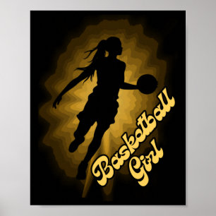 Póster Sombra Chica De Baloncesto En Los Rays