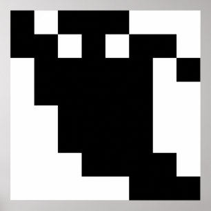 Póster Sombra de fantasma de 8 bits