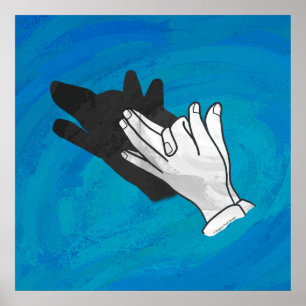 Póster Sombra de Lobo en Azul