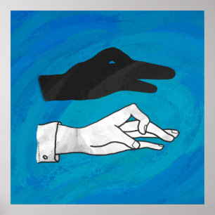 Póster Sombra De Pato En Azul