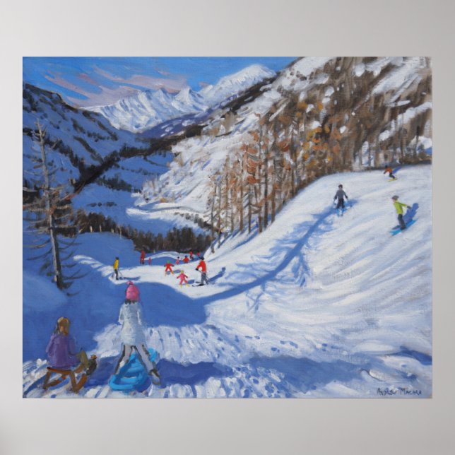 Póster Sombra de un abeto y esquiadores Tignes.2014 (Frente)