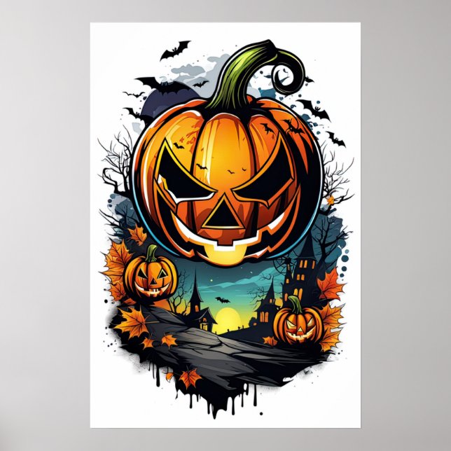 Póster Sombras de la brutalidad, Calabaza aterradora (Frente)