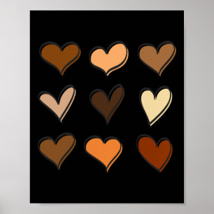 Póster Sombras de melanina corazón melatonina piel histor