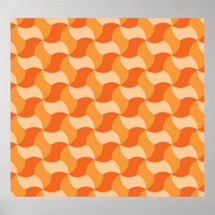 Póster Sombras de Naranja geométrico: mosaico abstracto