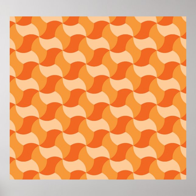 Póster Sombras de Naranja geométrico: mosaico abstracto (Frente)