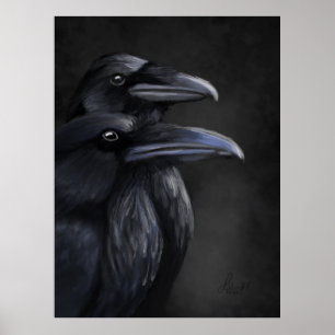 Póster Sombras de Raven: Dúo místico en Noir