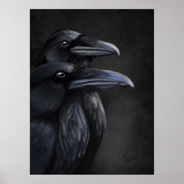 Póster Sombras de Raven: Dúo místico en Noir (Frente)
