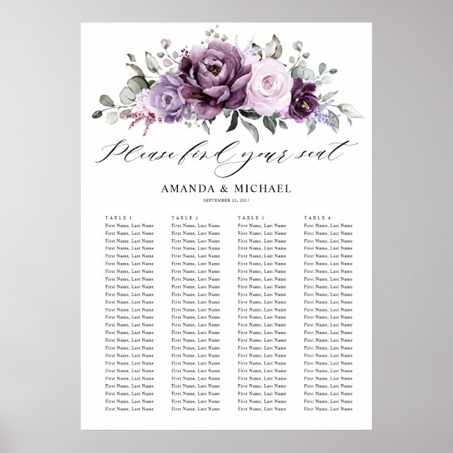 Póster Sombras de violetas flores moradas (Frente)