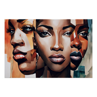 Póster Sombras del arte afroamericano de las mujeres negr