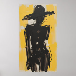 Póster Sombras en amarillo