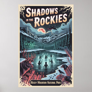 Póster Sombras en las Montañas Rocosas Parque Nacional de