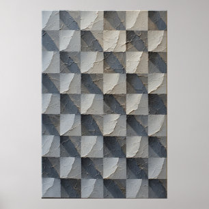 Póster Sombras geométricas: una ilusión textual escultura