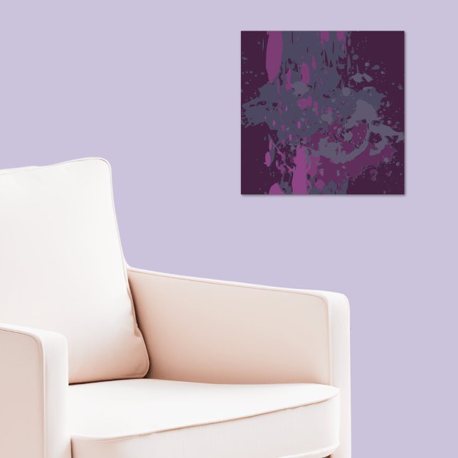 Póster Sombras modernas de pintura vectorial púrpura (Modern Shades of Purple Vector Paint Splatter Poster)