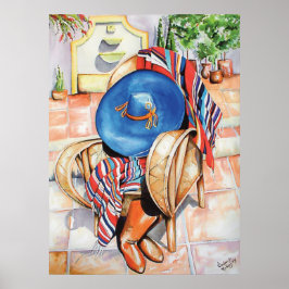 Póster Sombrero azul