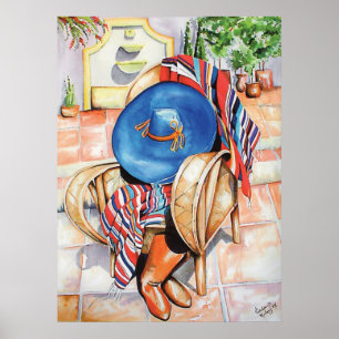 Póster Sombrero azul