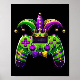 Póster Sombrero de bufón del controlador de videojuegos d