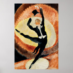 Póster Sombrero de copa alto de bailarín masculino Art De