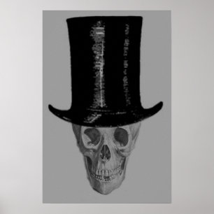 Póster Sombrero de copa alto monocromo
