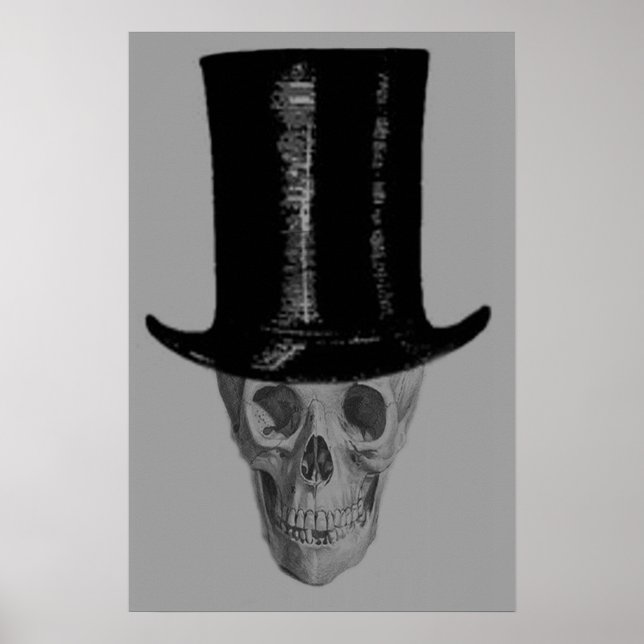 Póster Sombrero de copa alto monocromo (Frente)