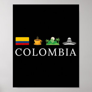 Póster Sombrero de las montañas de café colombiano para h