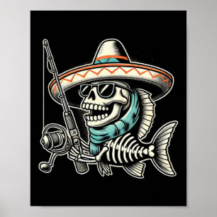 Póster Sombrero de pescado de esqueleto divertido Regalos