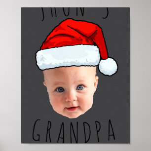 Póster Sombrero de Santa Cara de Bebé Foto de Navidad 