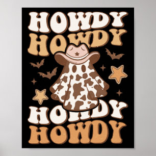Póster Sombrero de vaquero fantasma murciélagos rodeo oes