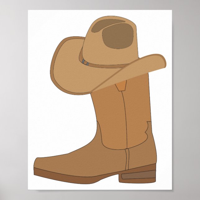 Póster Sombrero de Vaquero y Bota (Frente)